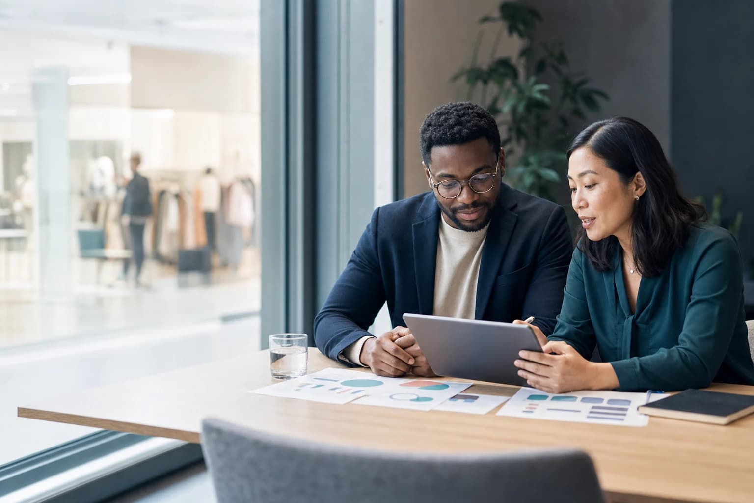 Customer experience professionals reviewing service quality findings